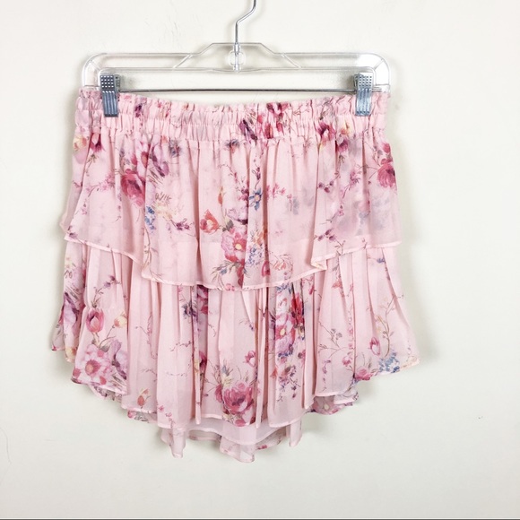 LoveShackFancy Dresses & Skirts - LoveShackFancy Ruffle Skirt Floral Pink Duchess